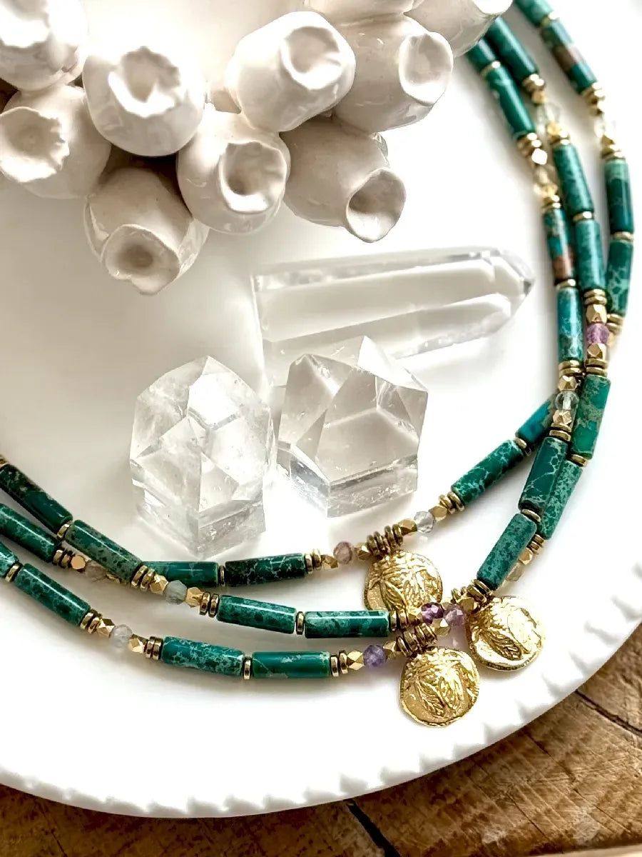 Bijoux Jaspe impérial turquoise
