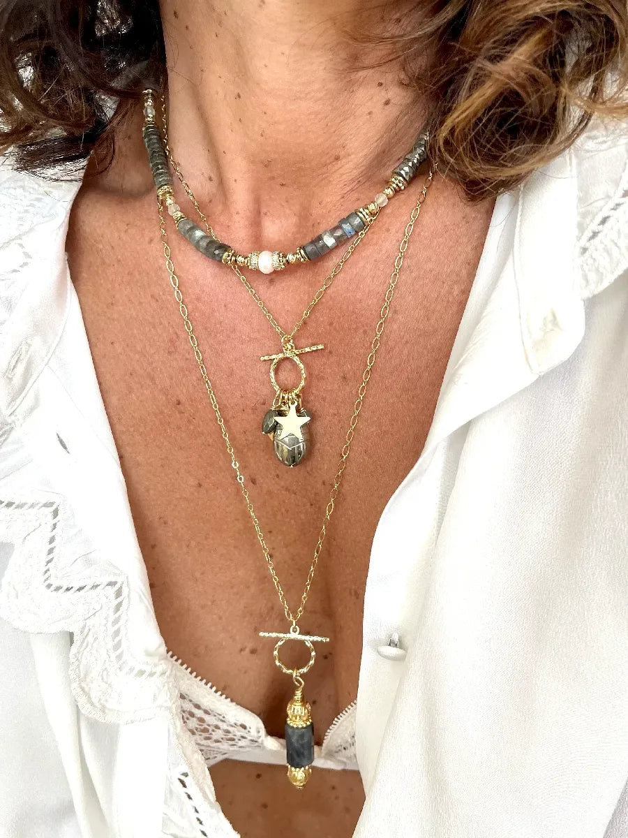 Collier en pyrite, vue 5 - Paulette Quincaillerie