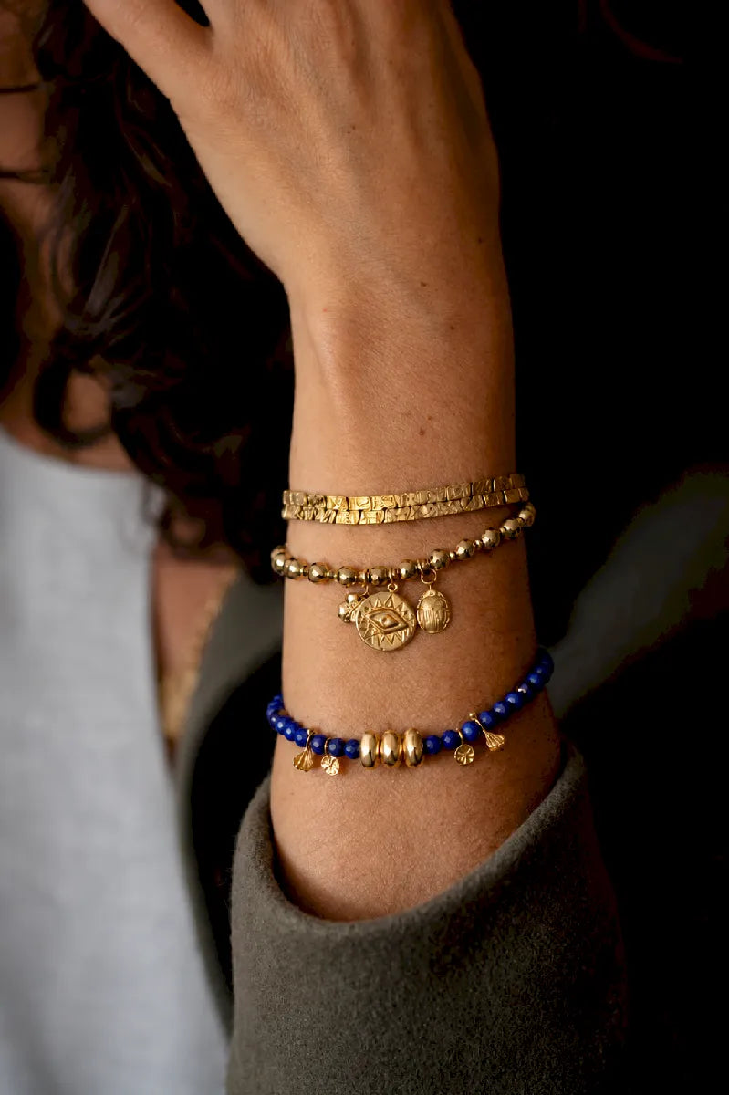 Bracelet en lapis-lazuli, vue 2 - Paulette Quincaillerie