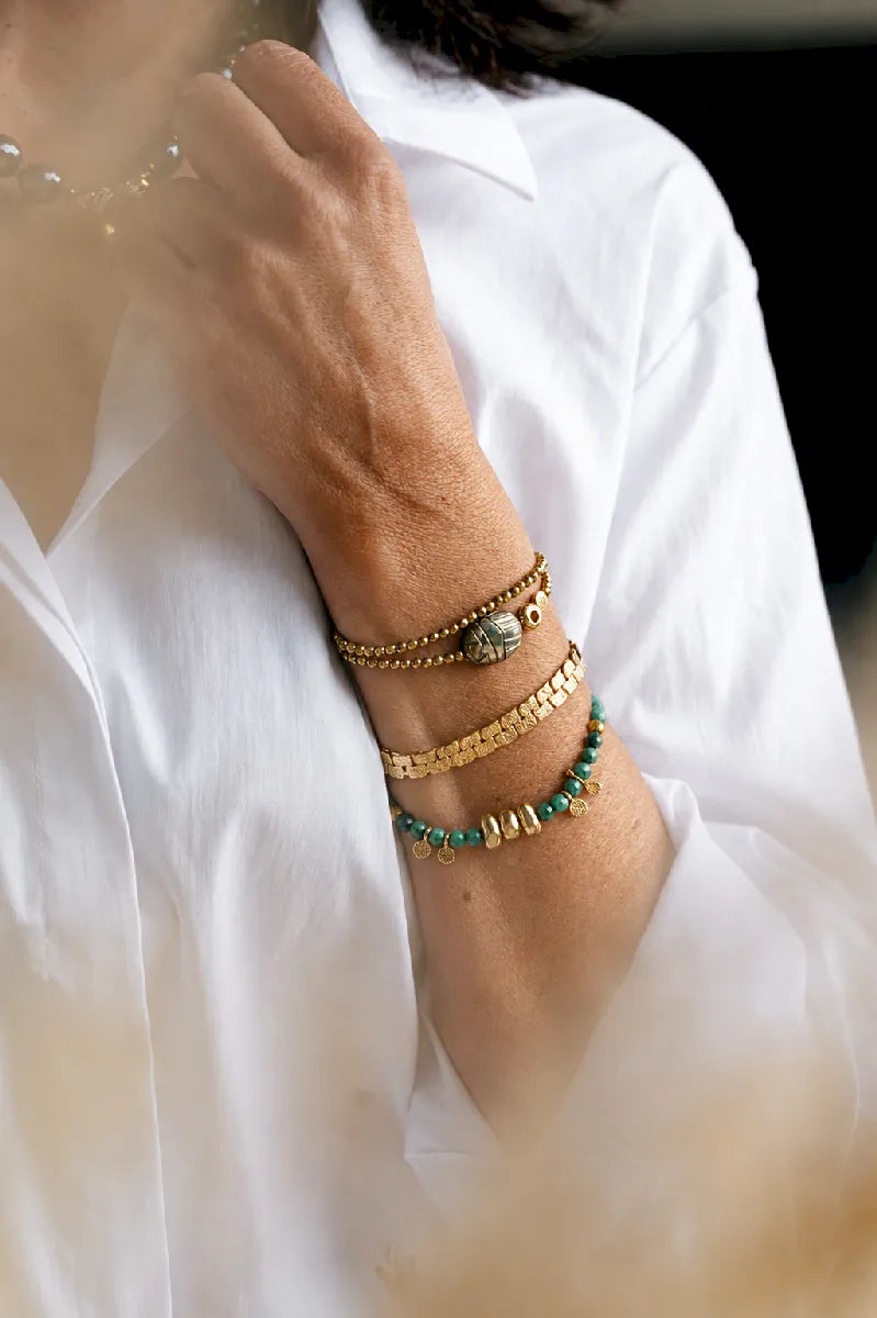 Bracelet en malachite, vue 2 - Paulette Quincaillerie
