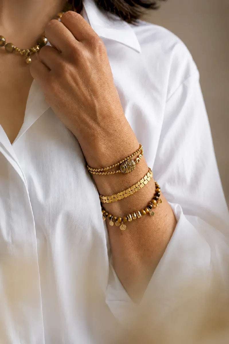 Bracelet en œil de tigre, vue 2 - Paulette Quincaillerie