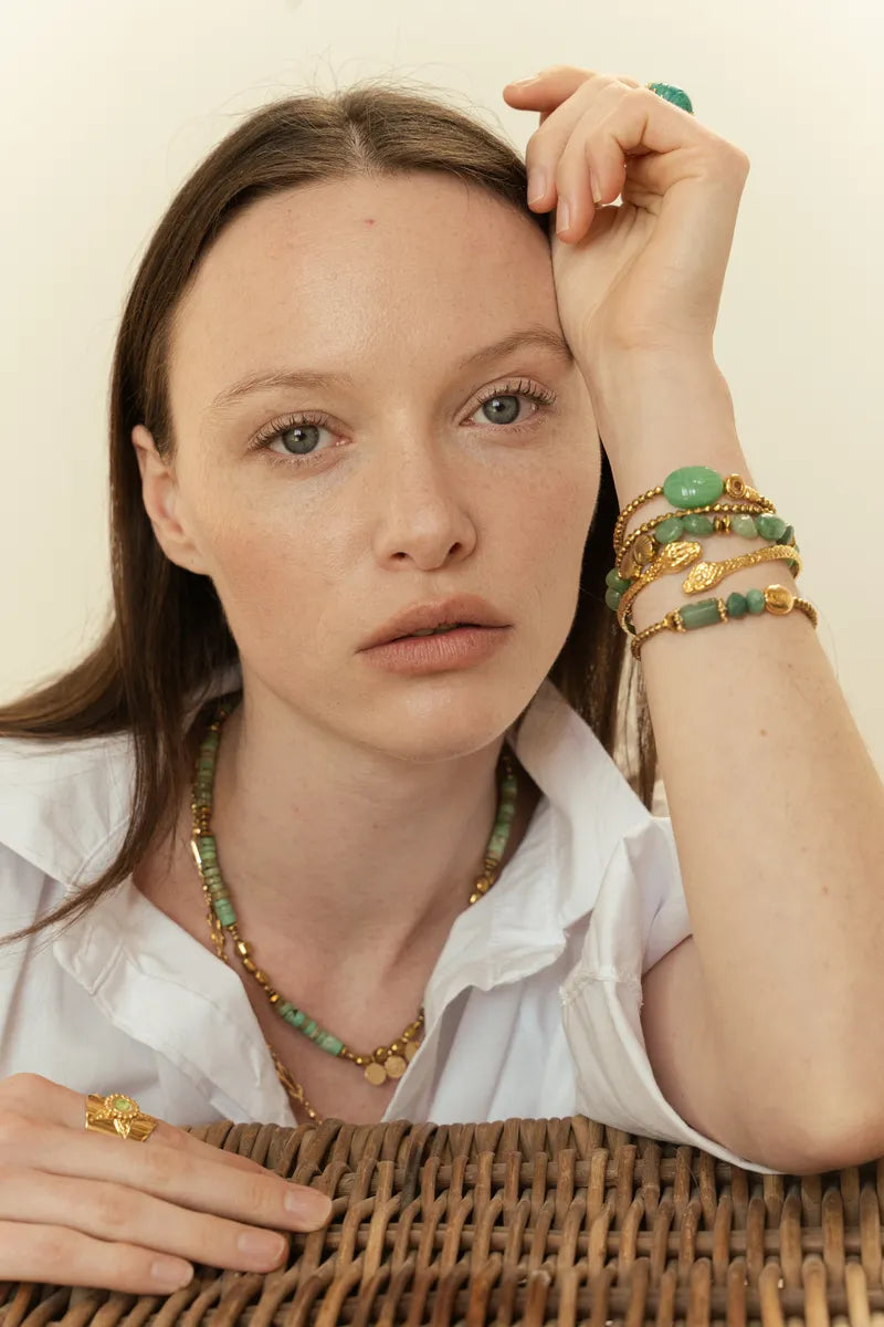 Bracelet en aventurine, vue 3 - Paulette Quincaillerie