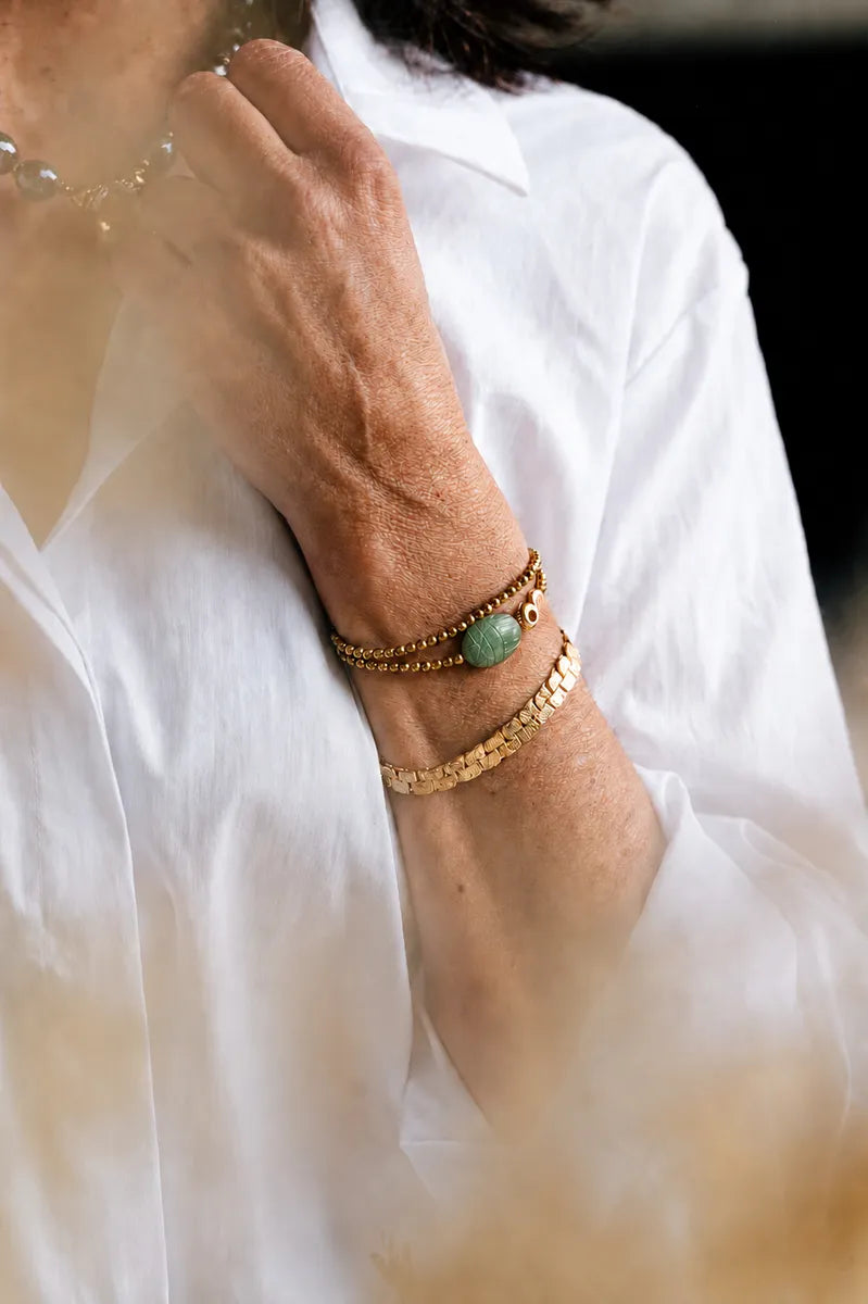 Bracelet en aventurine, vue 4 - Paulette Quincaillerie