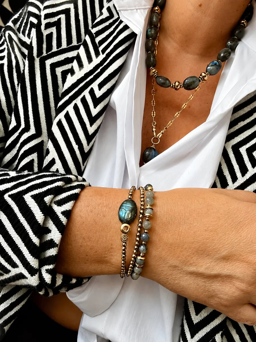 Bracelet en labradorite, vue 2 - Paulette Quincaillerie