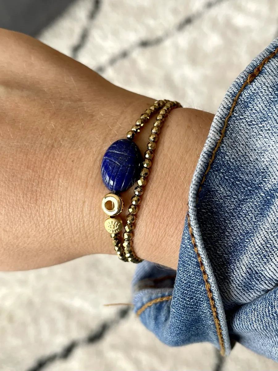 Bracelet en lapis-lazuli, vue 3 - Paulette Quincaillerie