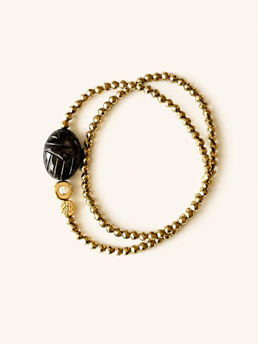 Bracelet en obsidienne dorée - Paulette Quincaillerie