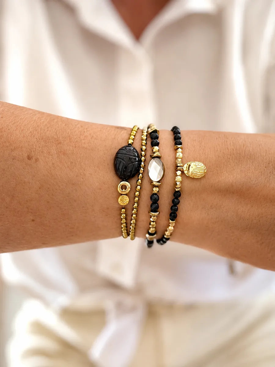 Bracelet en obsidienne dorée, vue 4 - Paulette Quincaillerie
