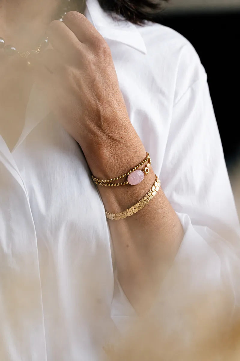 Bracelet en quartz rose, vue 2 - Paulette Quincaillerie