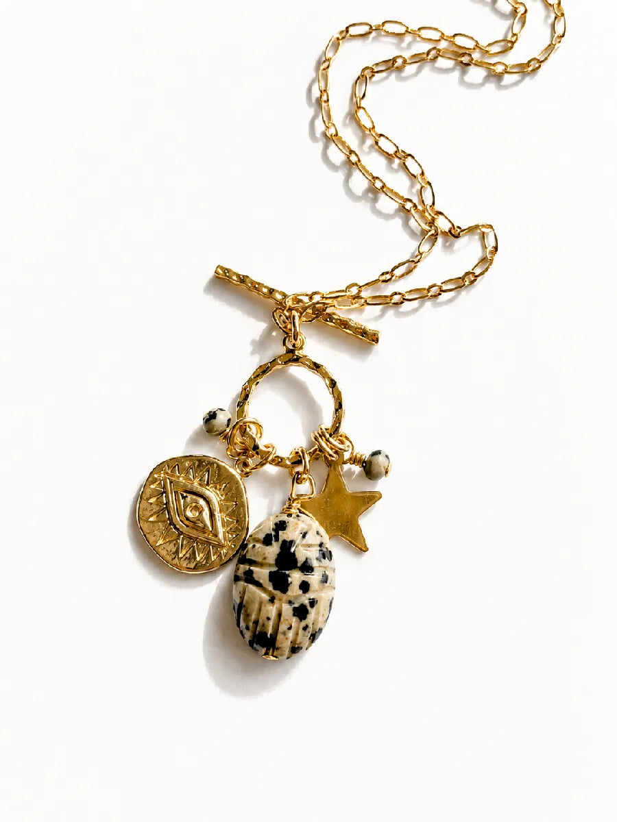Collier en jaspe dalmatien, vue 5 - Paulette Quincaillerie