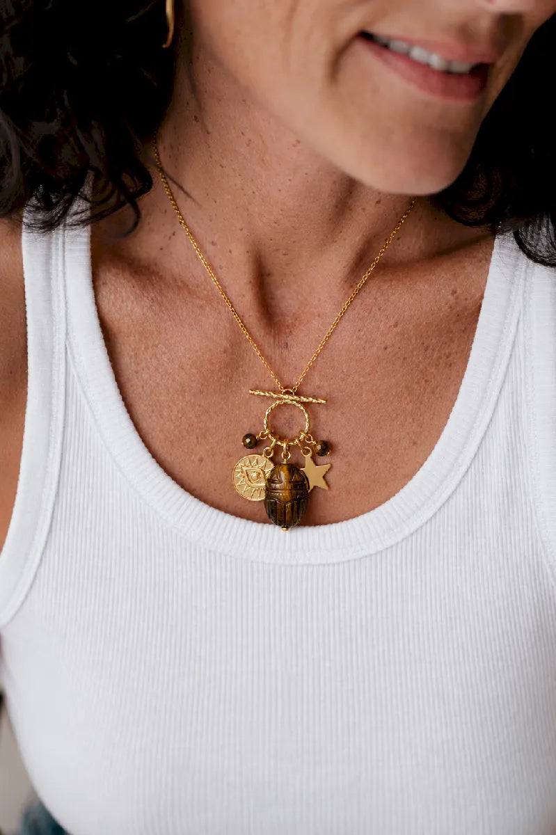 Collier en œil de tigre, vue 3 - Paulette Quincaillerie