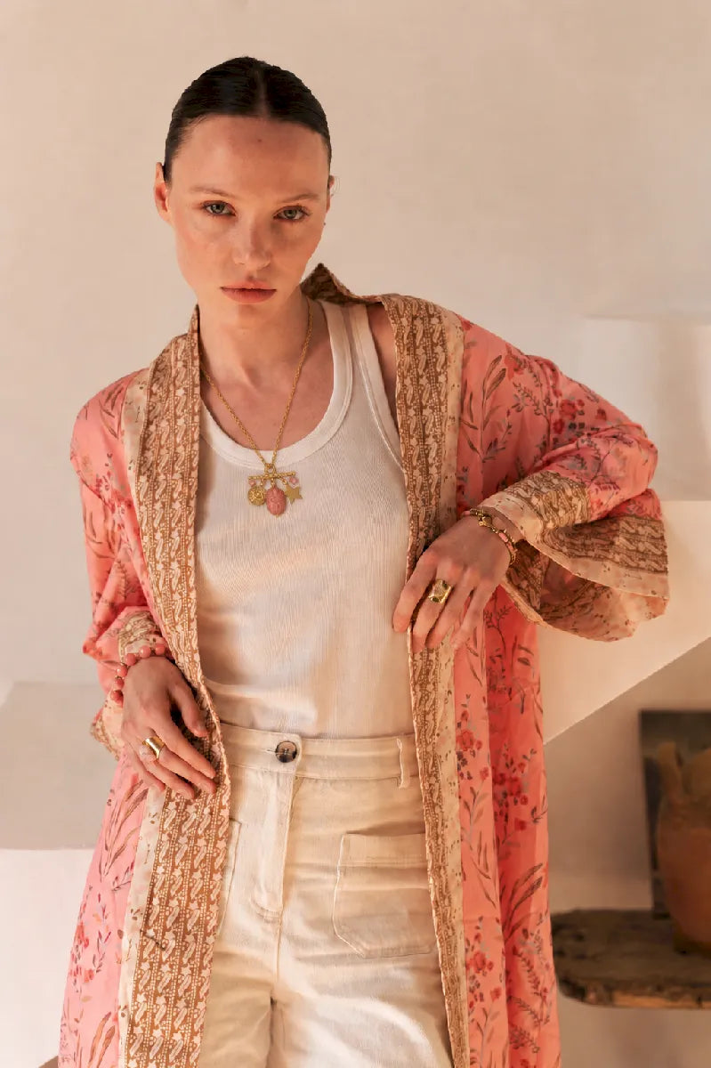 Collier en quartz fraise, vue 2 - Paulette Quincaillerie