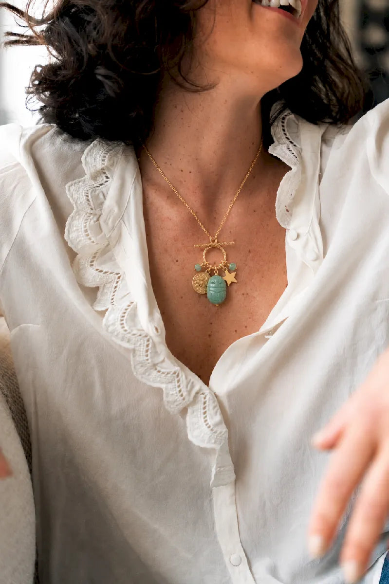 Collier en aventurine, vue 3 - Paulette Quincaillerie