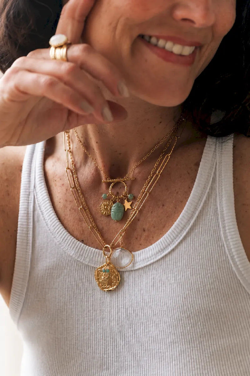 Collier en aventurine, vue 2 - Paulette Quincaillerie