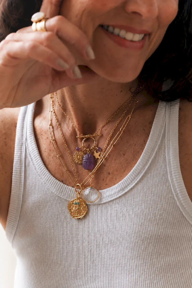 Collier en améthyste, vue 2 - Paulette Quincaillerie