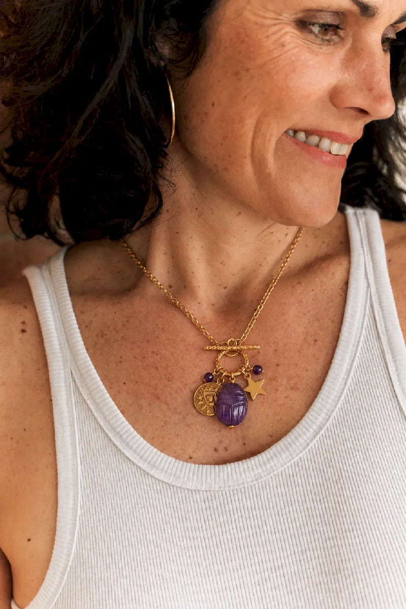 Collier en améthyste, vue 3 - Paulette Quincaillerie