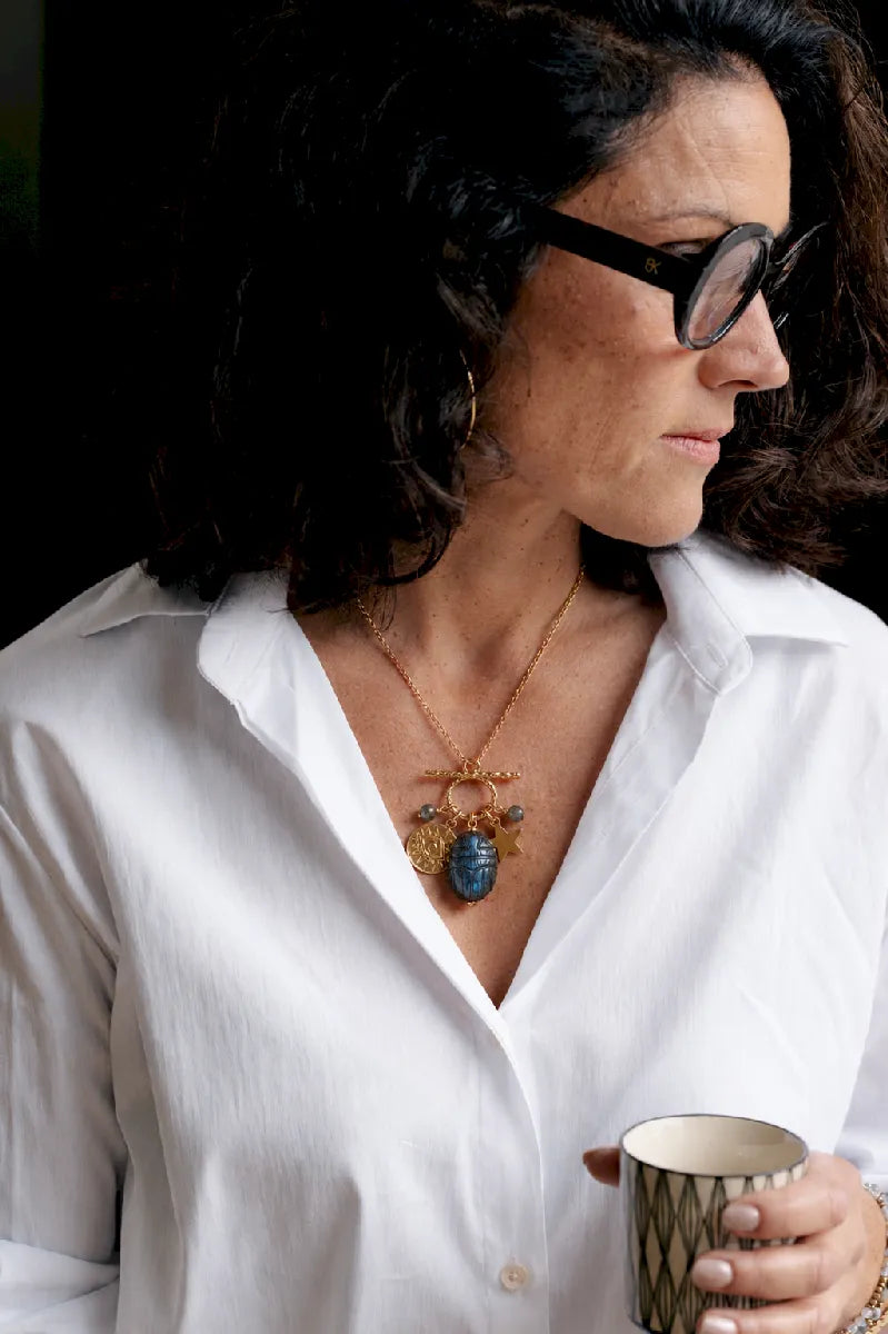 Collier en labradorite, vue 3 - Paulette Quincaillerie