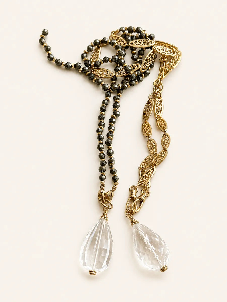 Pendentif en cristal de roche - Paulette Quincaillerie