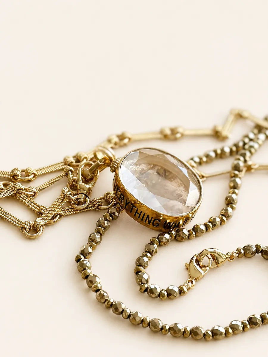 Médaillon en cristal de roche - Paulette Quincaillerie