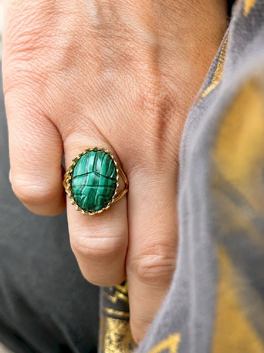 Bague en malachite, vue 3 - Paulette Quincaillerie