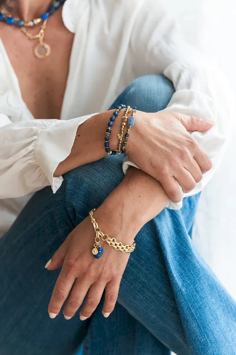 Bracelet en lapis-lazuli, vue 5 - Paulette Quincaillerie