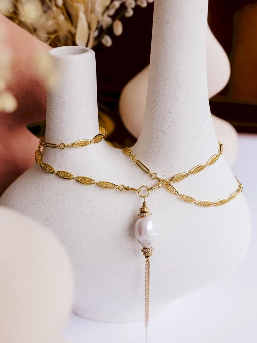 collier sautoir filigrane Marthe chaine or