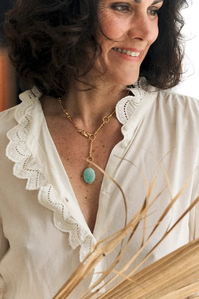 Collier en amazonite - Paulette Quincaillerie