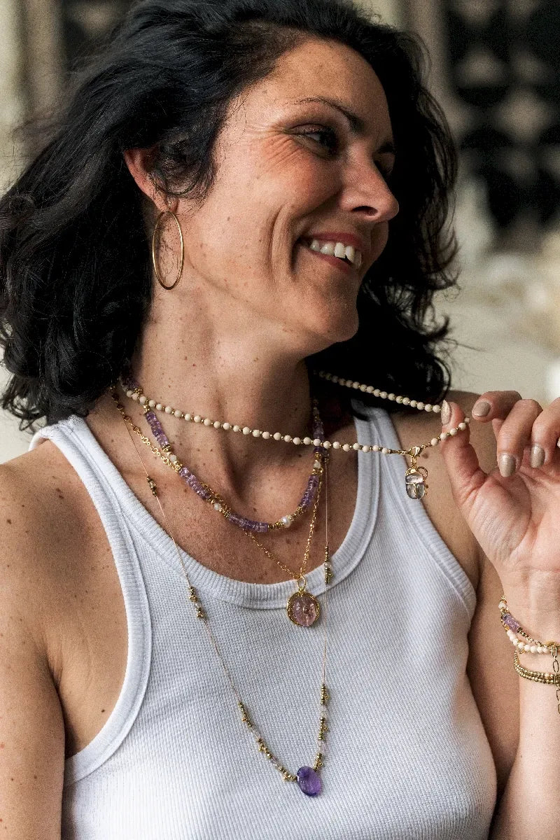 Collier en améthyste, vue 4 - Paulette Quincaillerie