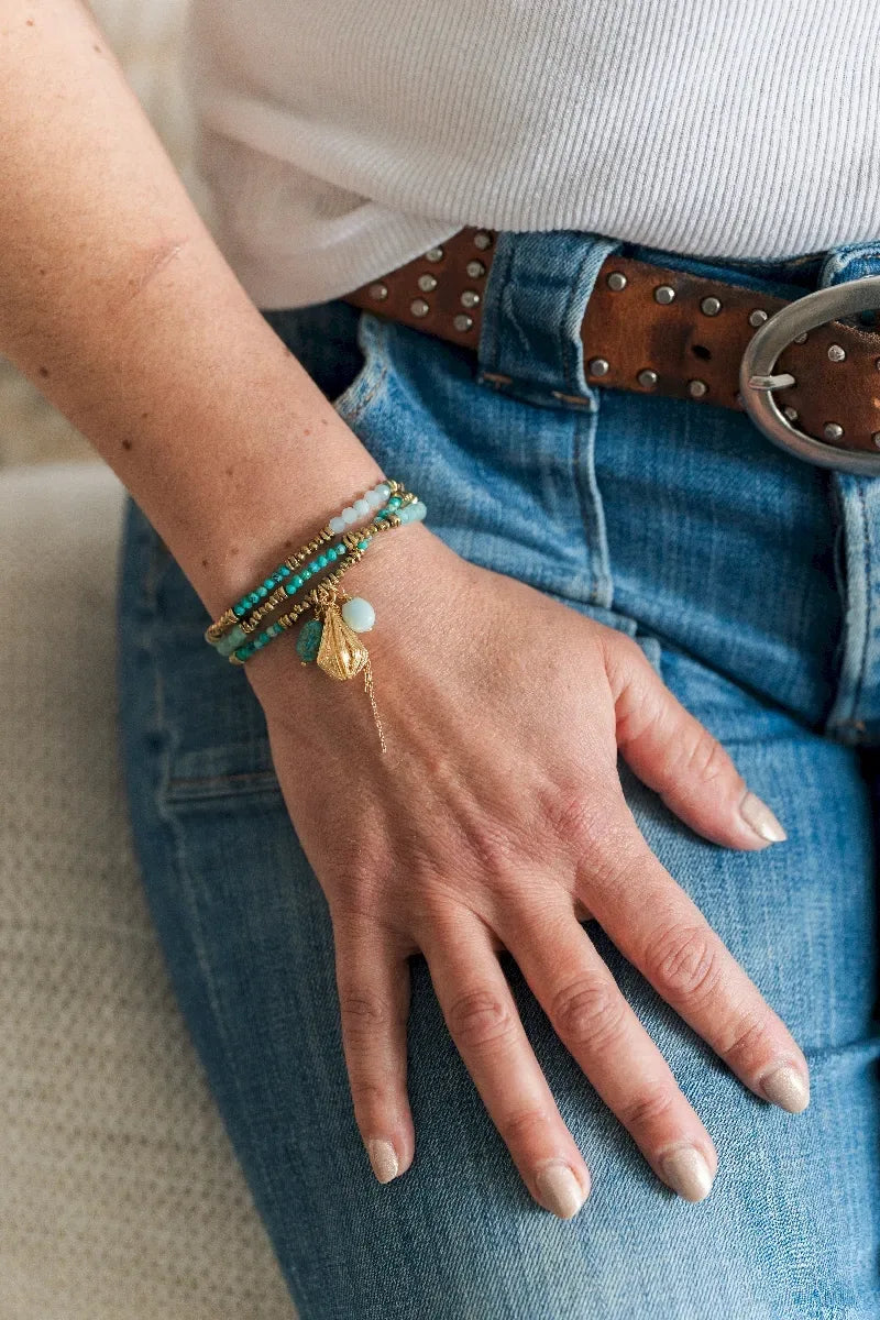 Bracelet en amazonite, vue 2 - Paulette Quincaillerie