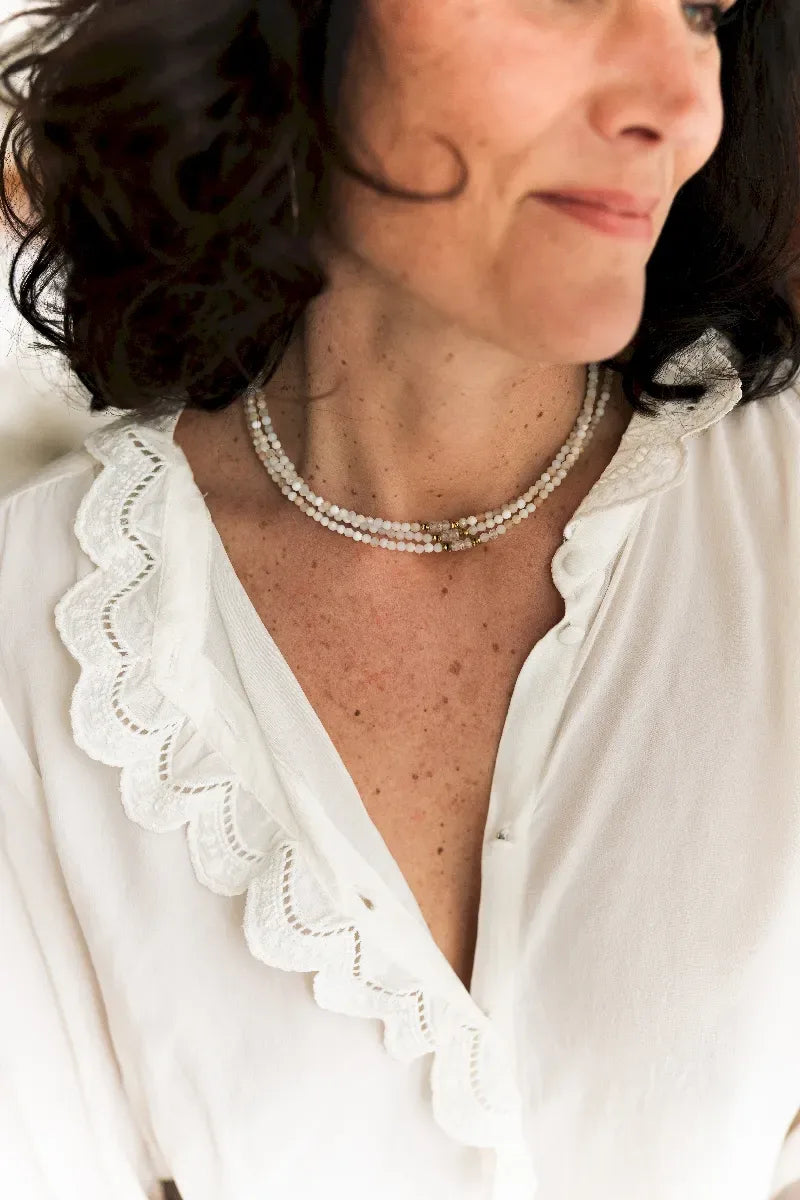Collier en opale dendritique - Paulette Quincaillerie