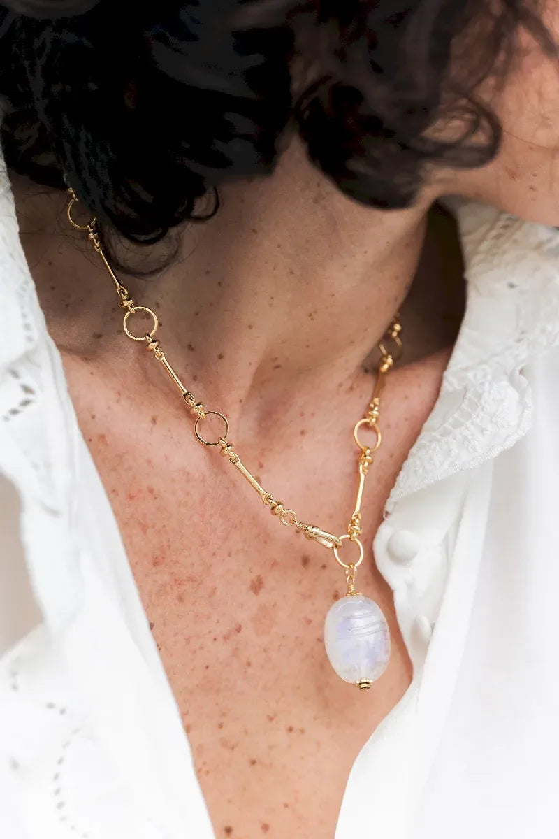 COLLIER SCARABÉE MAMOUNIA PIERRE DE LUNE bijoux-paulettequincaillerie-pierres-naturelles-lithotherapie_66