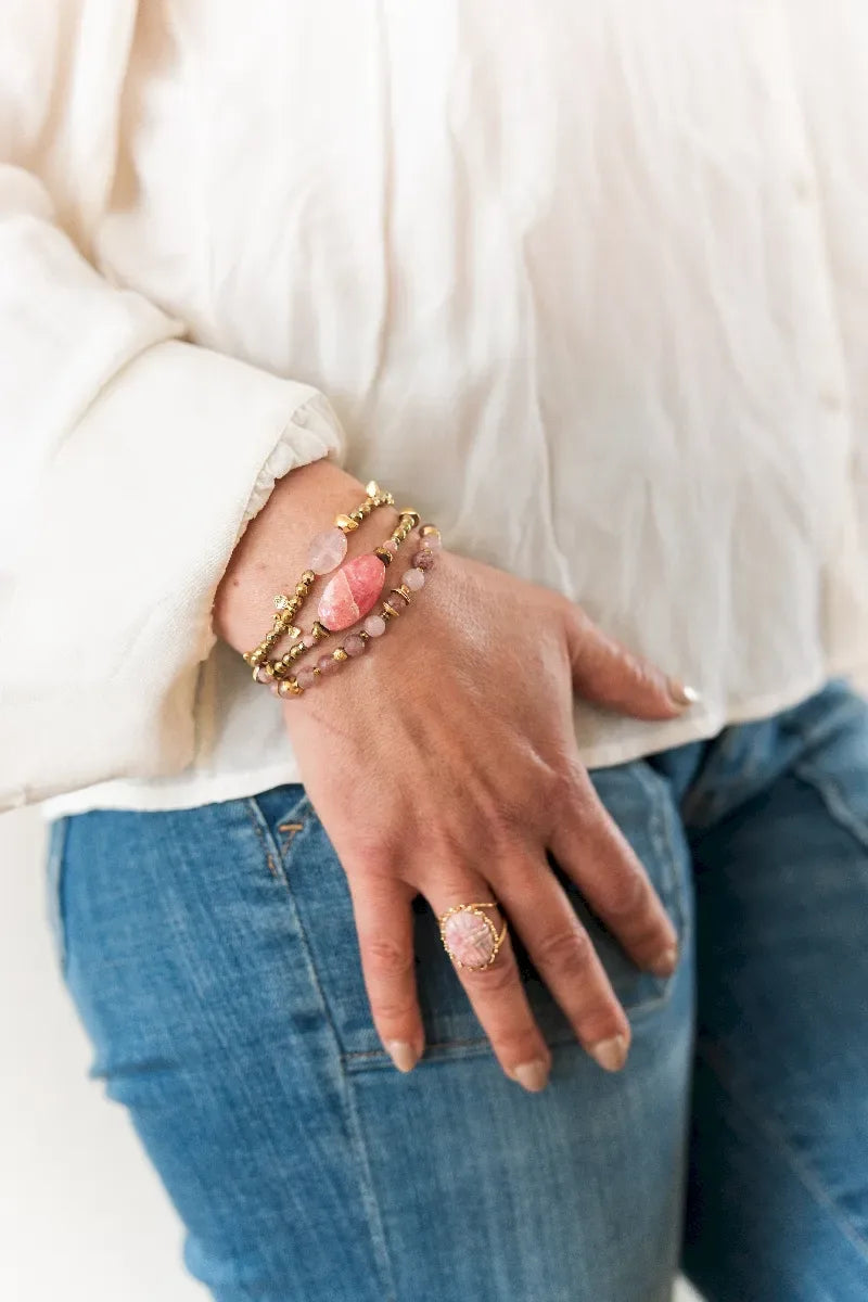 Bracelet en quartz fraise - Paulette Quincaillerie