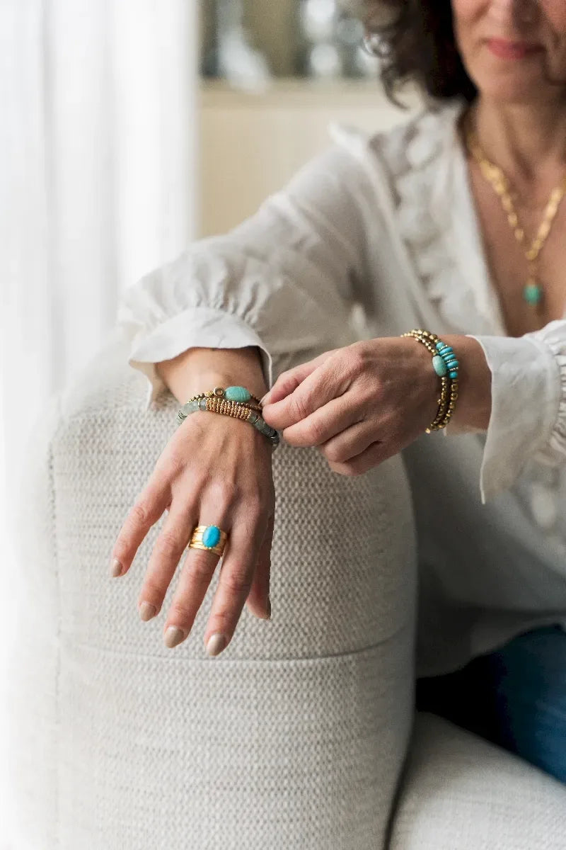 Bracelet en howlite, vue 2 - Paulette Quincaillerie