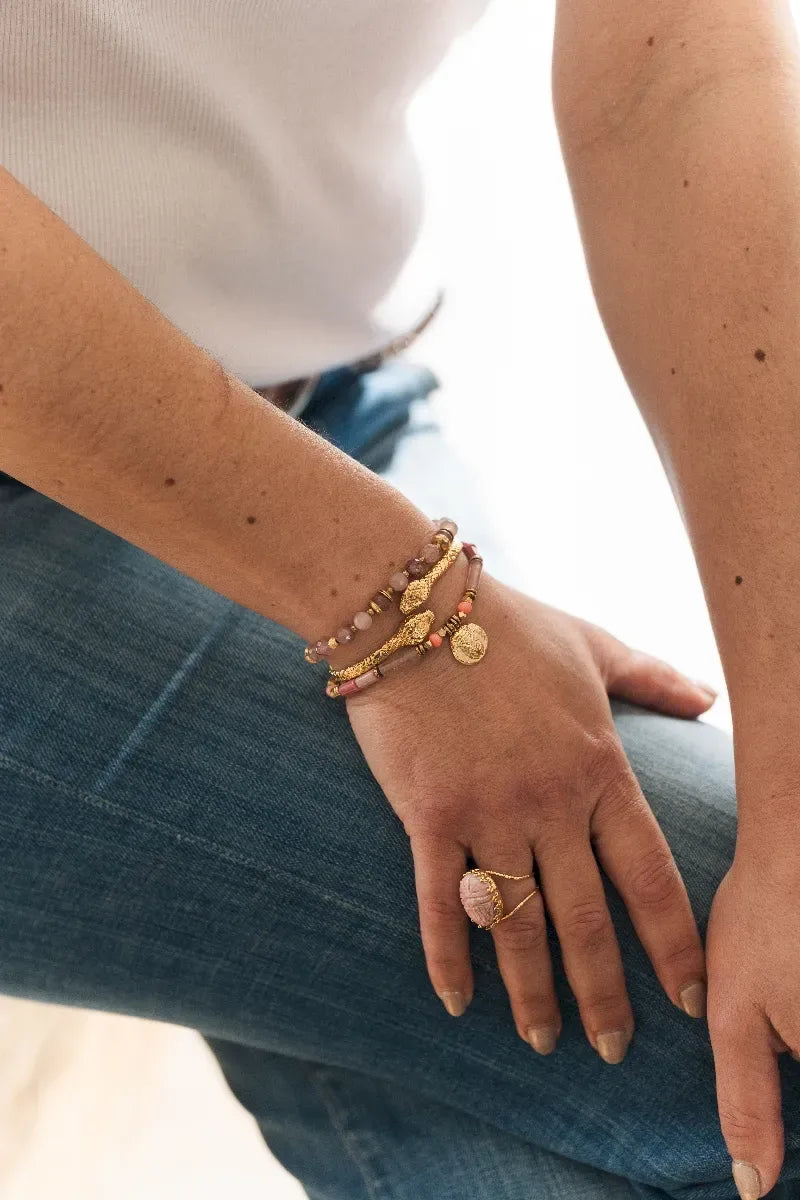 Bracelet en quartz fraise, vue 2 - Paulette Quincaillerie