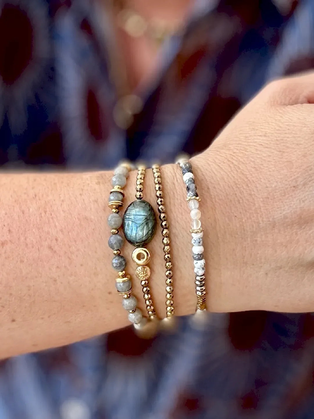 BRACELET OPALE DENDRITIQUE CELESTE