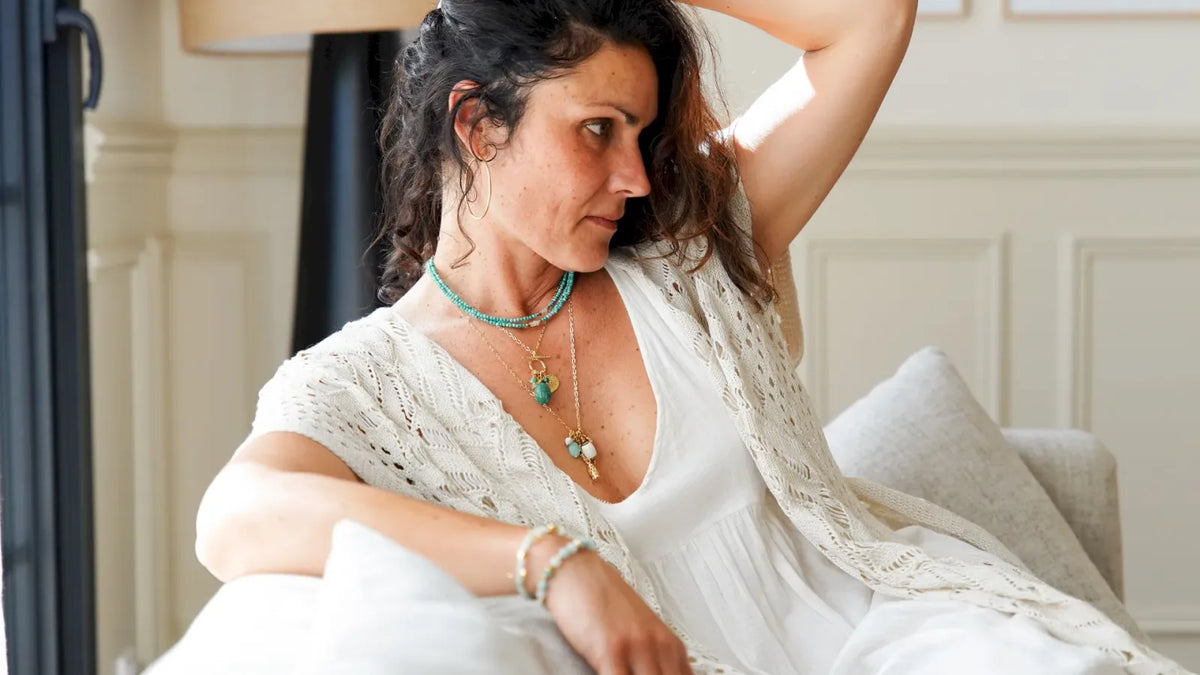 Collier en chrysocolle - Paulette Quincaillerie