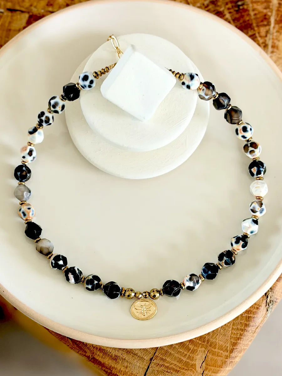 COLLIER ELENA AGATE BRÉSILIENNE