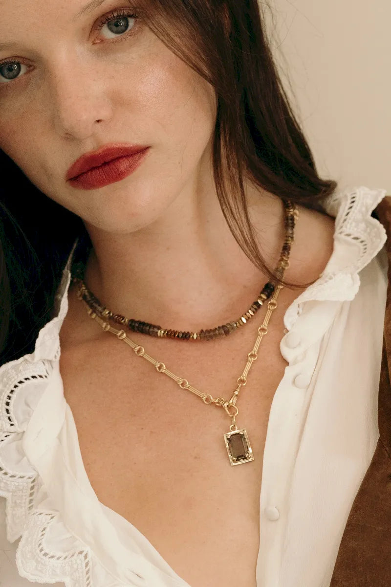 PENDENTIF HENRIETTE QUARTZ FUMÉ