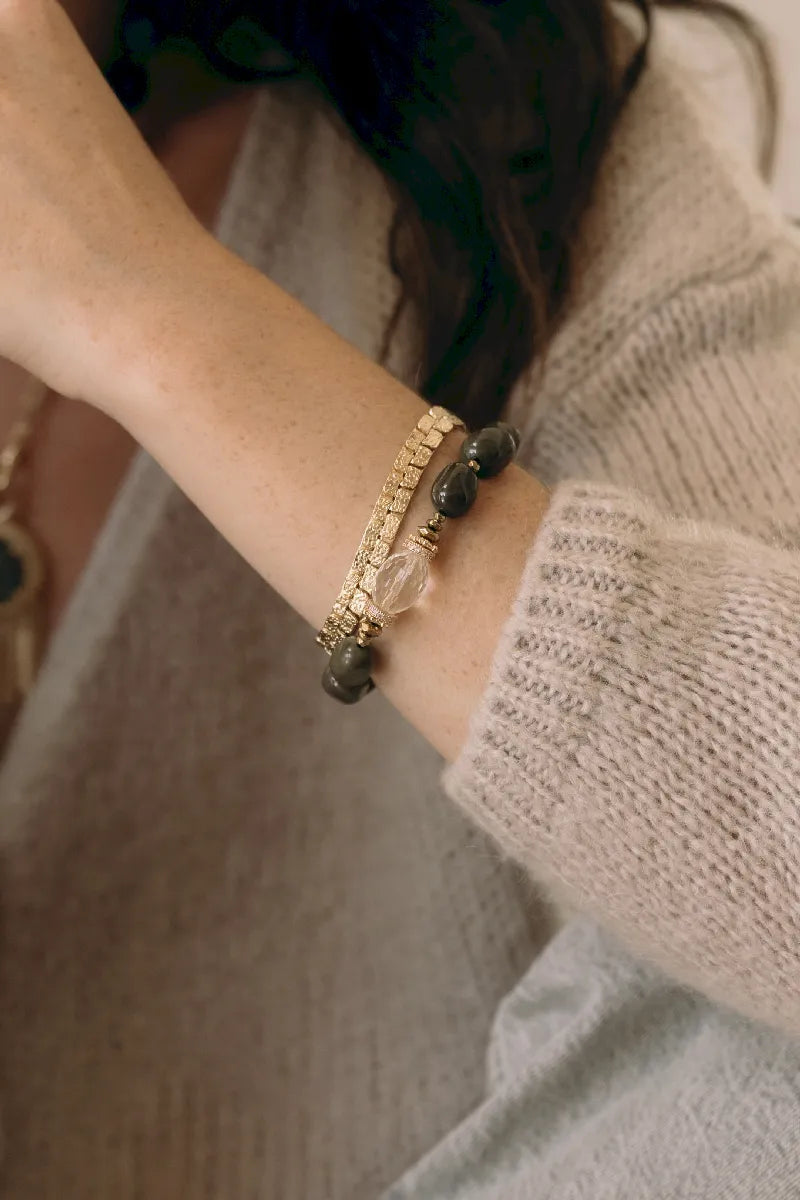BRACELET GRACE JADE KAKI