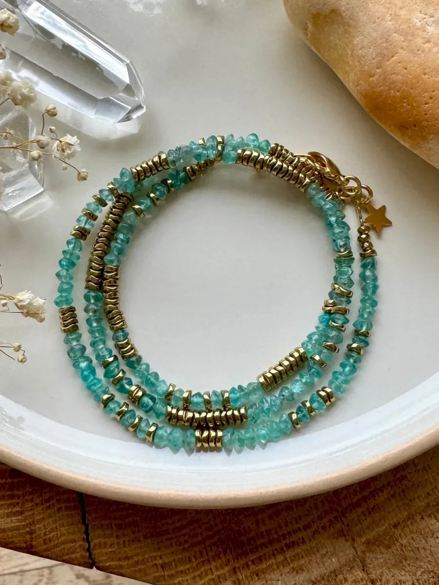 bracelet multitours en apatite