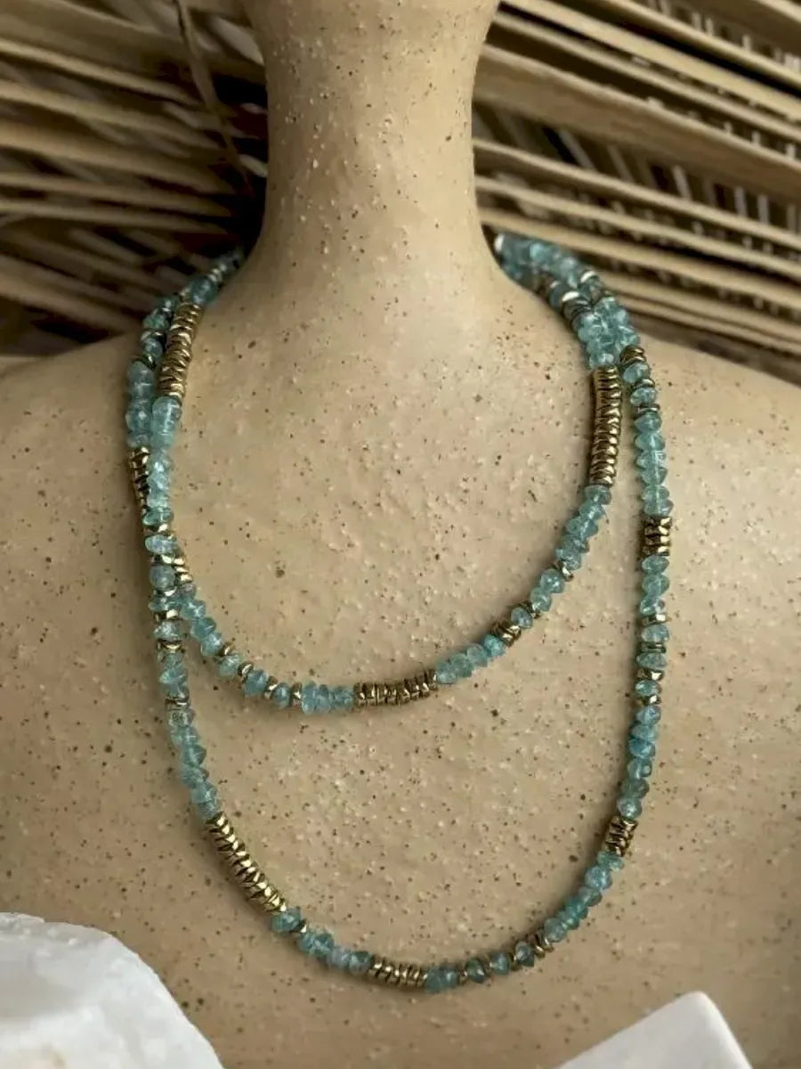 bracelet collier multitours en apatite