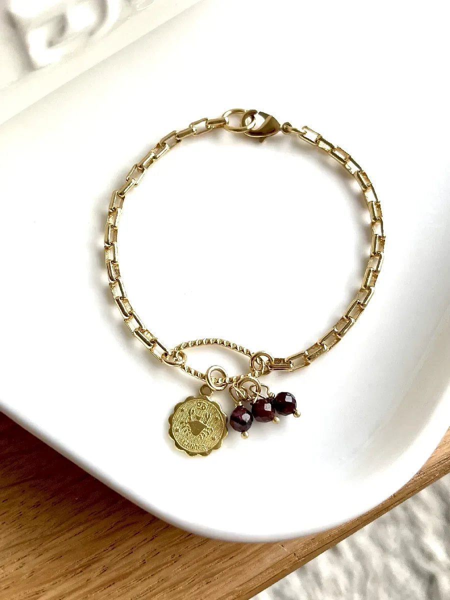 BRACELET CANCER GRENAT