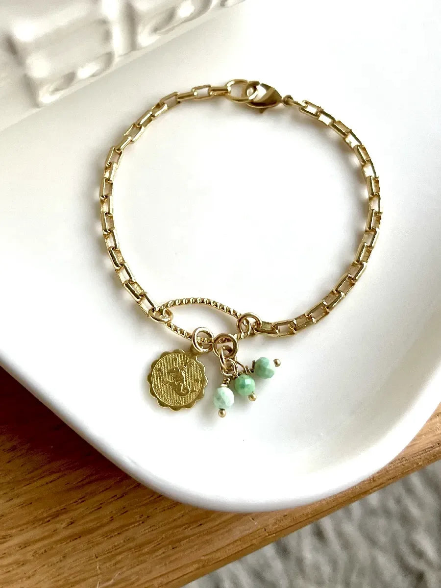 bracelet capricorne astro turquoise