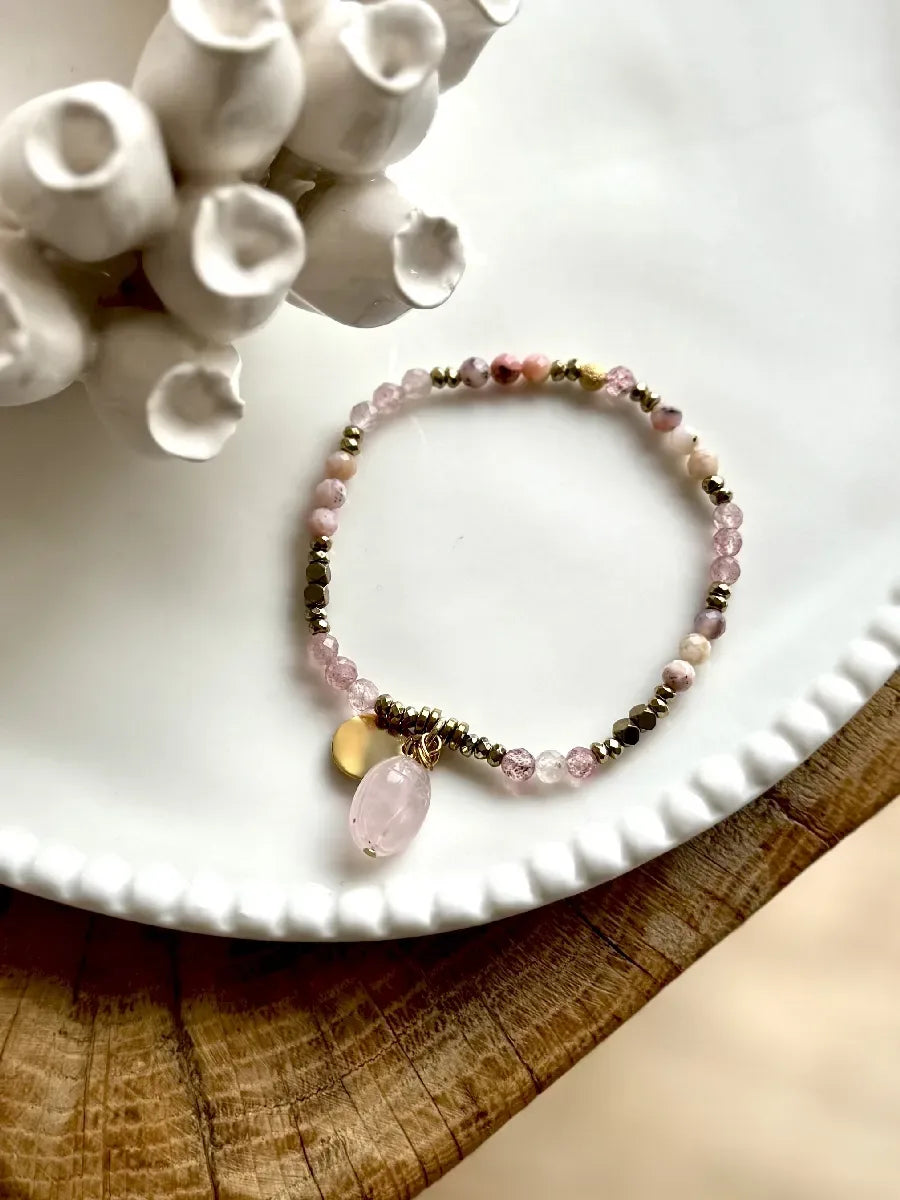 Bracelet en quartz fraise - Paulette Quincaillerie