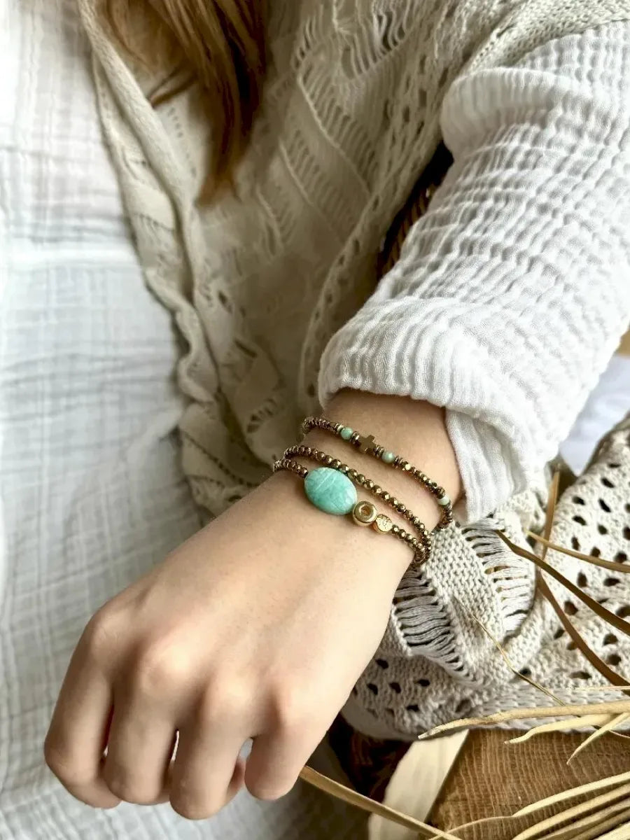 bracelet en pierres naturelles d'amazonite