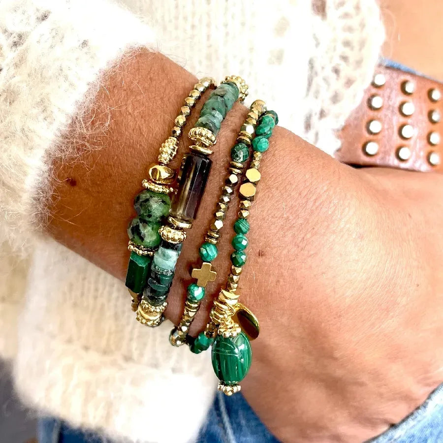 Bracelet en malachite, vue 2 - Paulette Quincaillerie