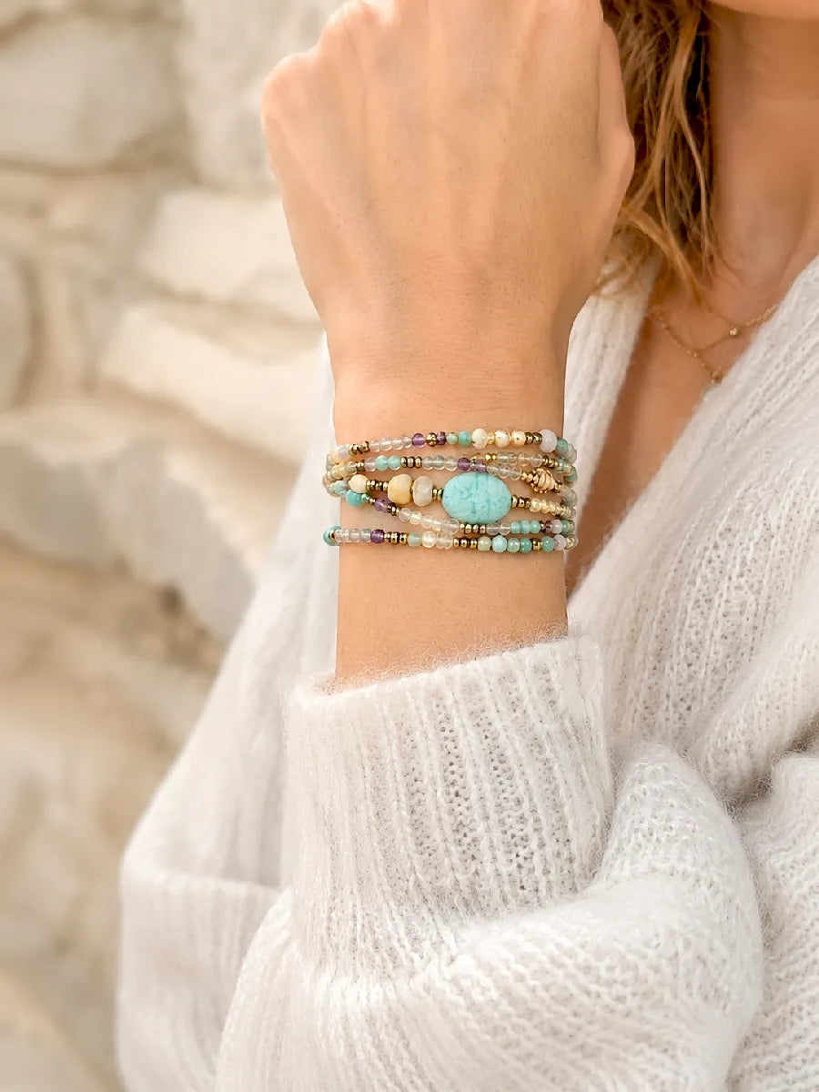 Bijou multitours en amazonite, vue 2 - Paulette Quincaillerie