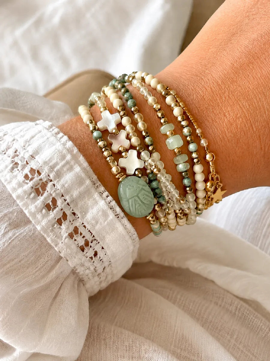 Bracelet en aventurine, vue 2 - Paulette Quincaillerie