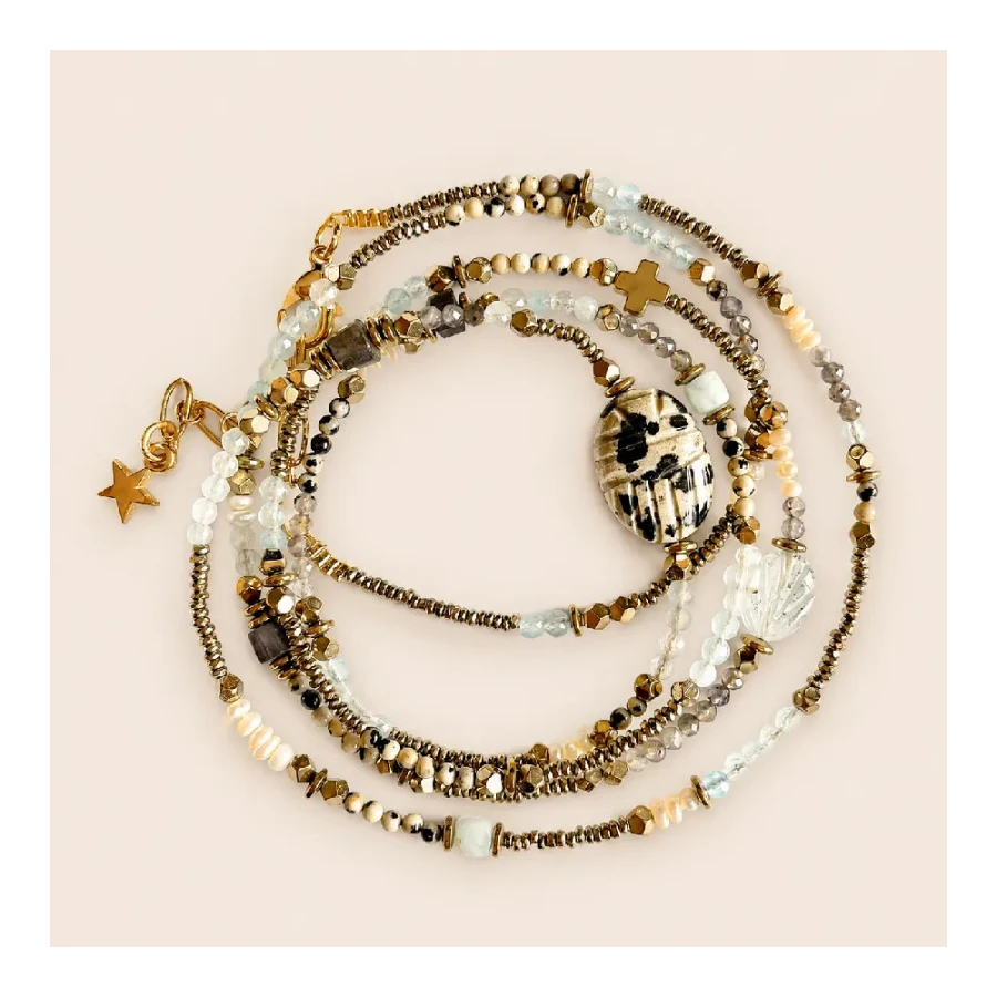 Bijou multitours en aigue-marine - Paulette Quincaillerie