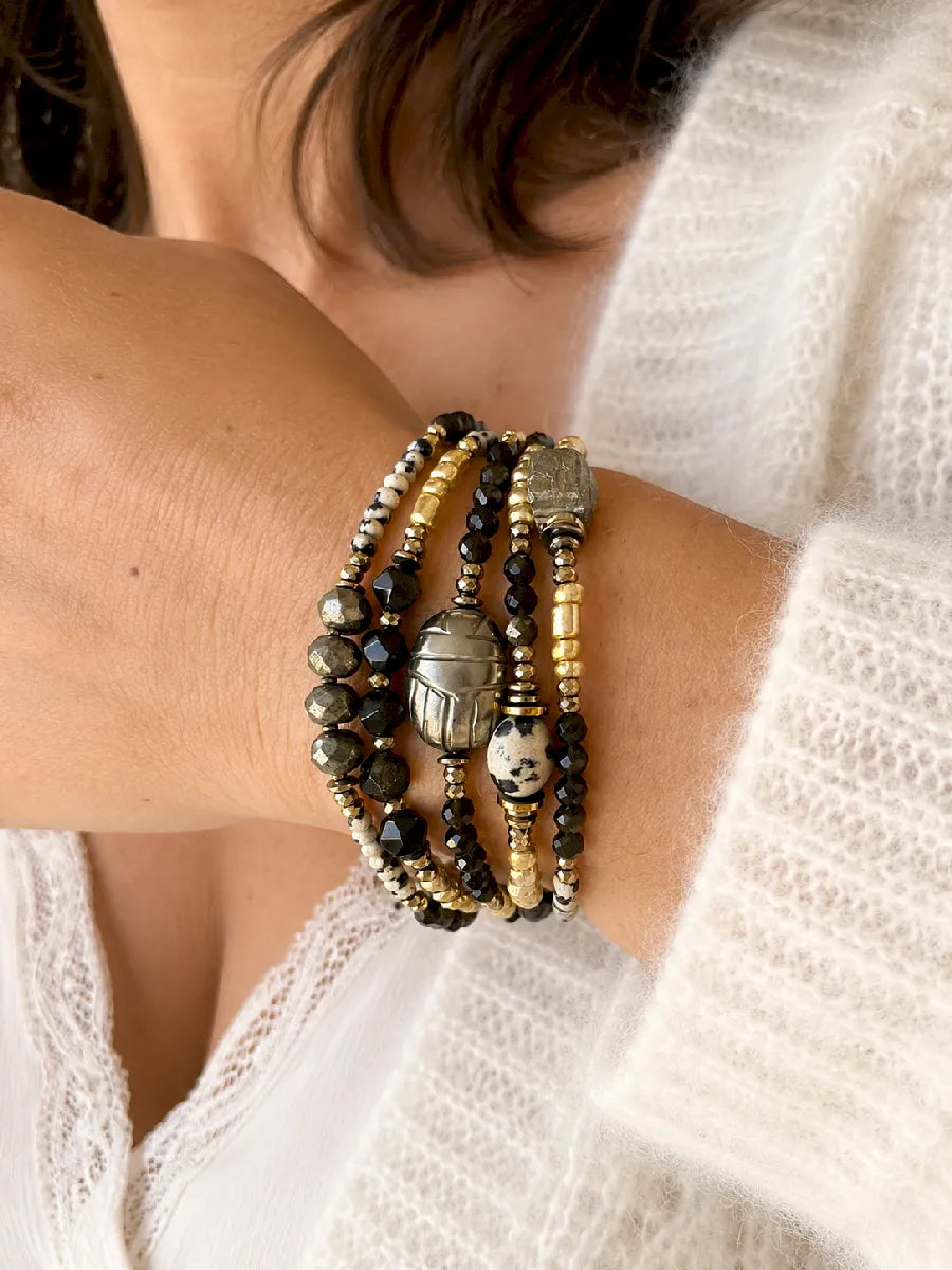 Bijou multitours en pyrite, vue 2 - Paulette Quincaillerie