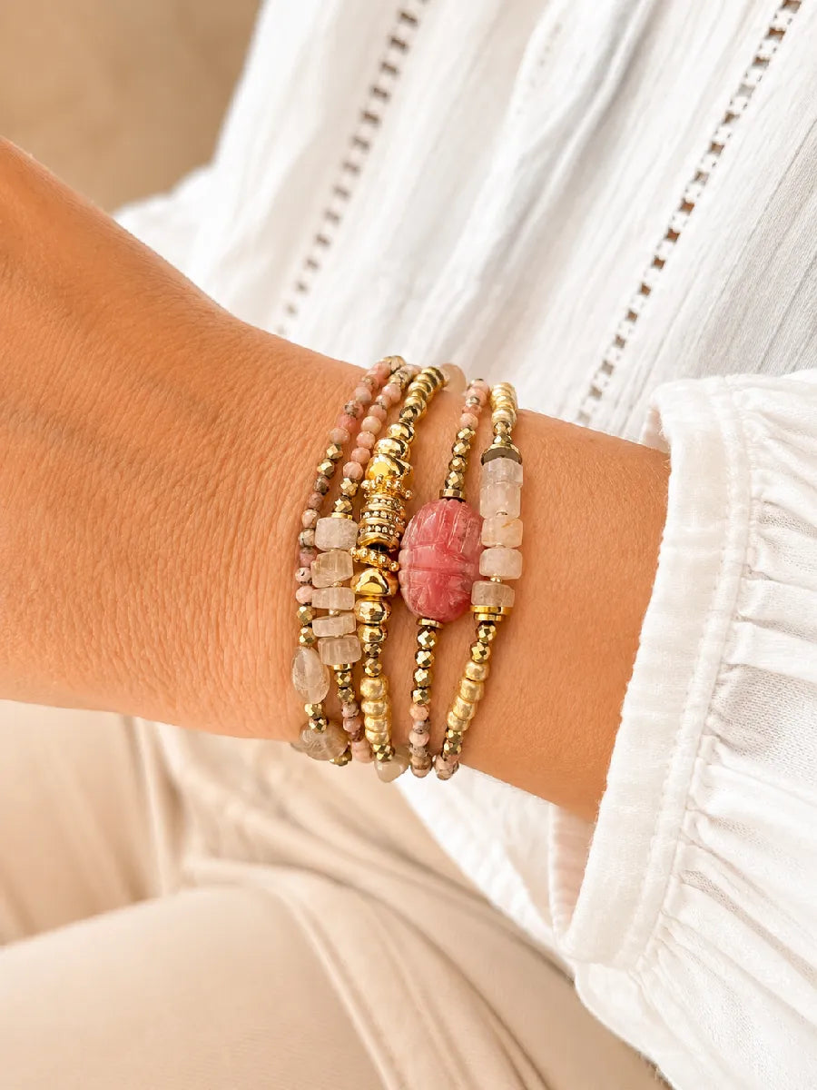 Bijou multitours en rhodochrosite, vue 2 - Paulette Quincaillerie